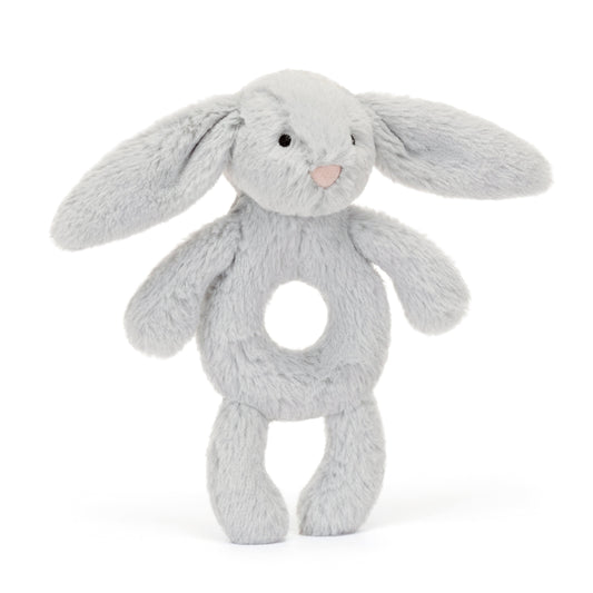 Bashful Grey Bunny Ring Rattle JellyCat Lil Tulips