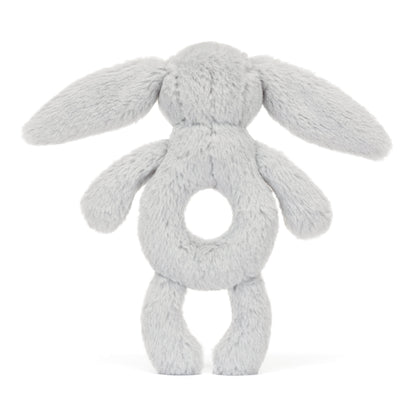 Bashful Grey Bunny Ring Rattle JellyCat Lil Tulips