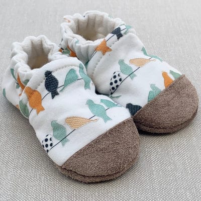 Birds on a Line Organic Baby Slippers 6-12 Months Snow + Arrow Baby & Toddler Lil Tulips