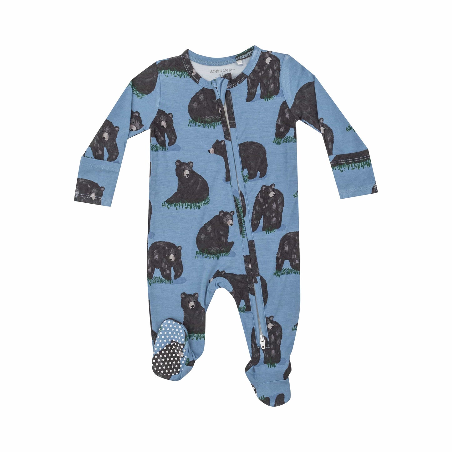 Black Bears - 2 Way Zipper Footie Angel Dear Lil Tulips