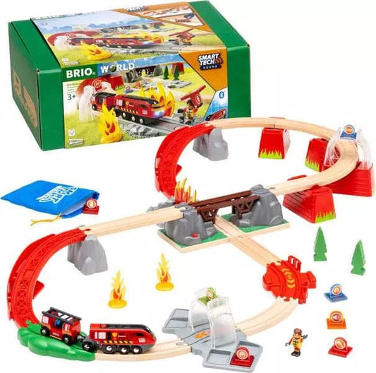 BRIO Smart Tech Sound Fire Rescue Set Brio Model Trains & Train Sets Lil Tulips