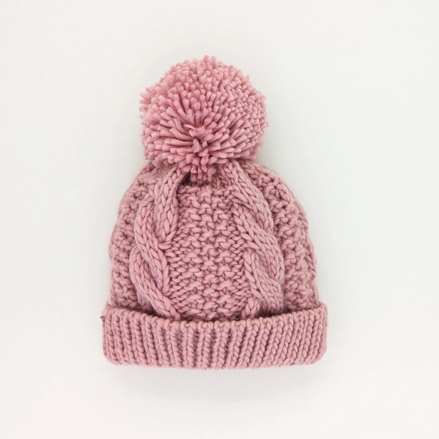 Rosy Pink Cable Beanie Hat Baby & Kids