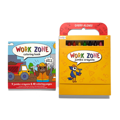 Carry Along Coloring Book Set - Work Zone OOLY Lil Tulips