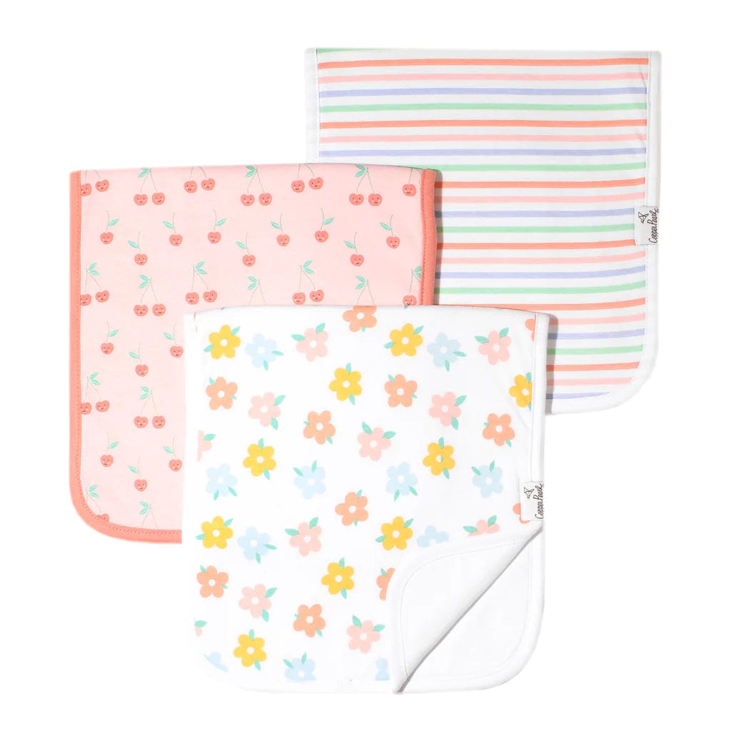 Cheery Burp Cloth Set Copper Pearl Lil Tulips