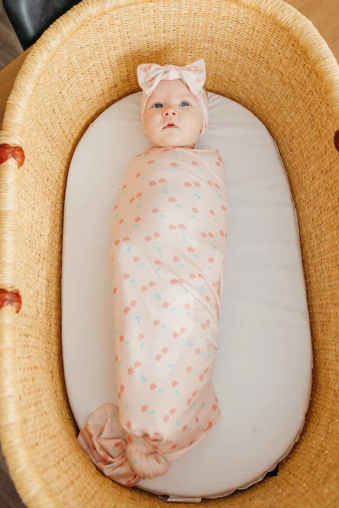 Cheery Knit Swaddle Blanket Copper Pearl Lil Tulips