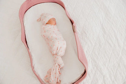 Cheery Knit Swaddle Blanket Copper Pearl Lil Tulips