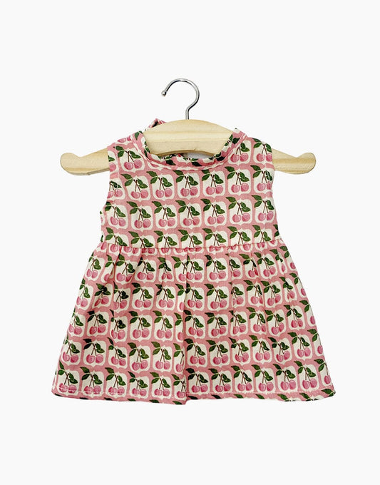 Cherries Sleeveless Cotton Faustine Dress Minikane Dolls Lil Tulips