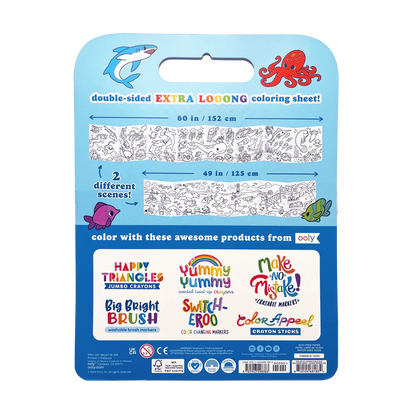 Color-A-Looong 5' Fold Out Coloring Book - Ocean Adventure OOLY Lil Tulips