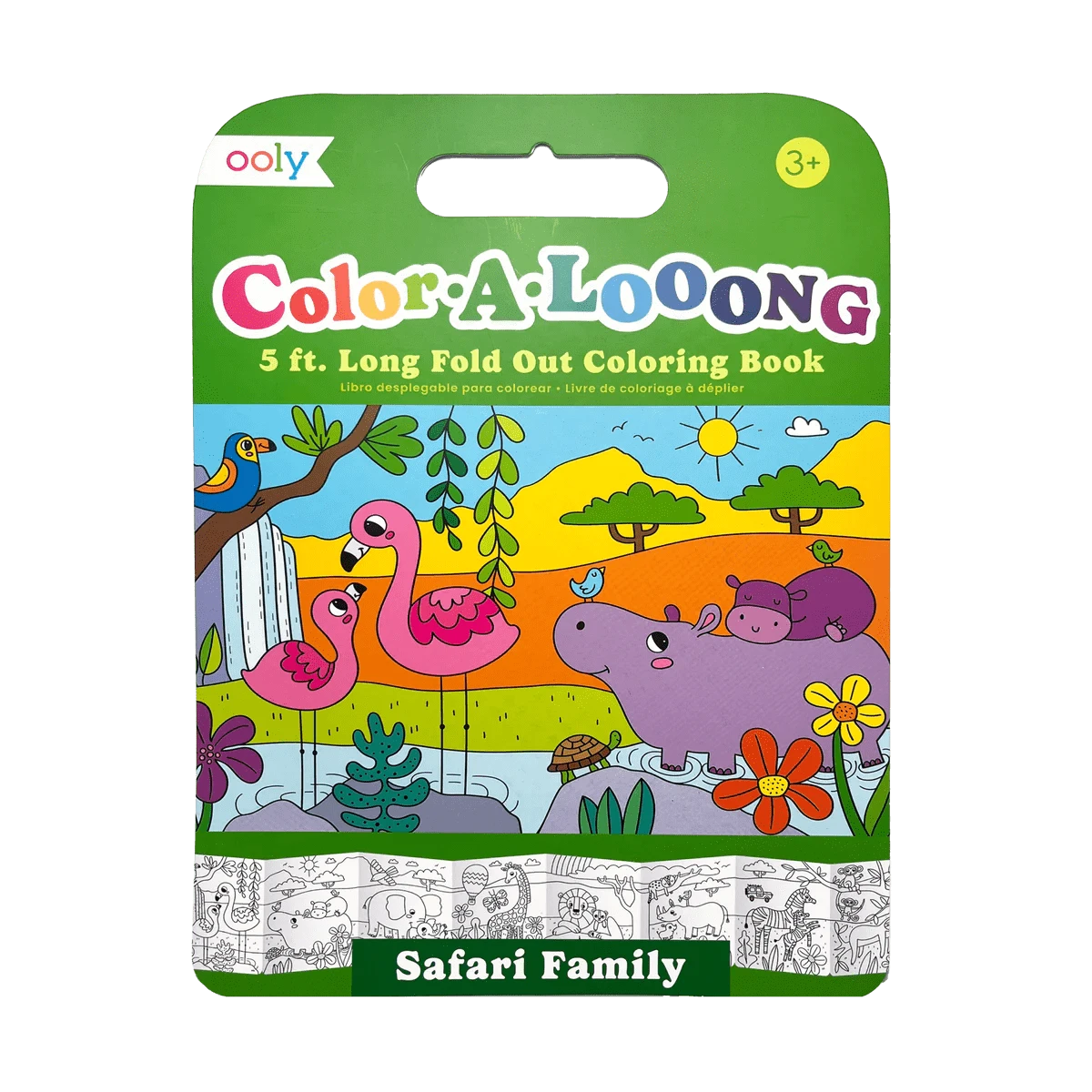 Color-A-Looong 5' Fold Out Coloring Book - Safari Family OOLY Lil Tulips