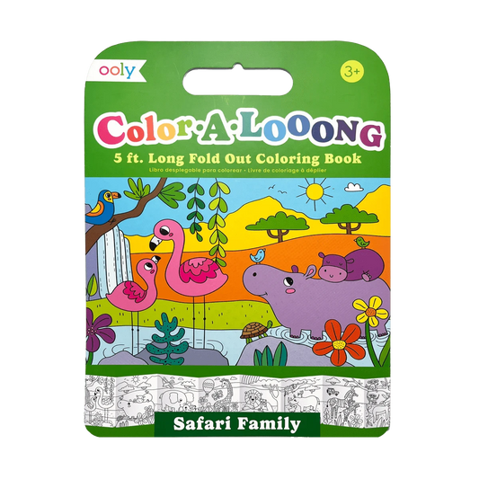 Color-A-Looong 5' Fold Out Coloring Book - Safari Family OOLY Lil Tulips