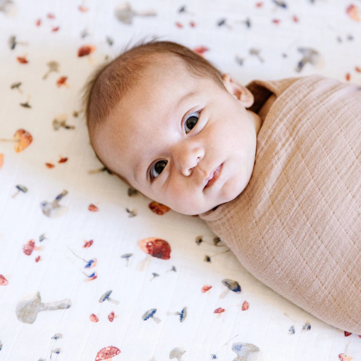 Cotton Muslin Crib Sheet - Mushrooms Little Unicorn Lil Tulips