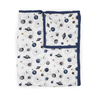 Cotton Muslin Quilted Throw - Planetary Little Unicorn Lil Tulips