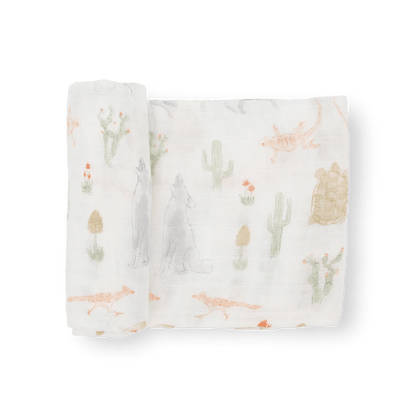 Cotton Muslin Swaddle Blanket - Desert Night Little Unicorn Lil Tulips