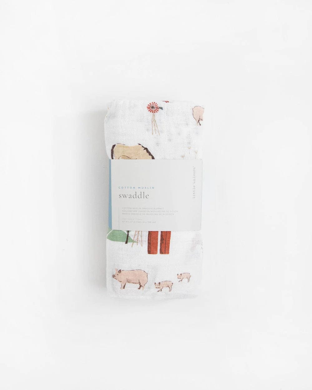 Cotton Muslin Swaddle Blanket - Farmyard Little Unicorn Lil Tulips