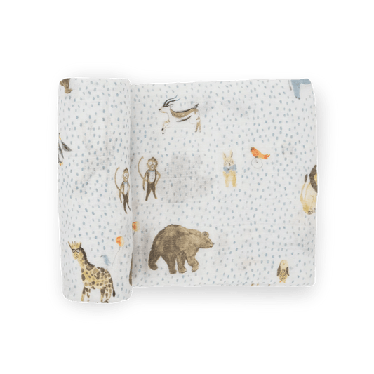 Cotton Muslin Swaddle Blanket - Party Animals Little Unicorn Lil Tulips