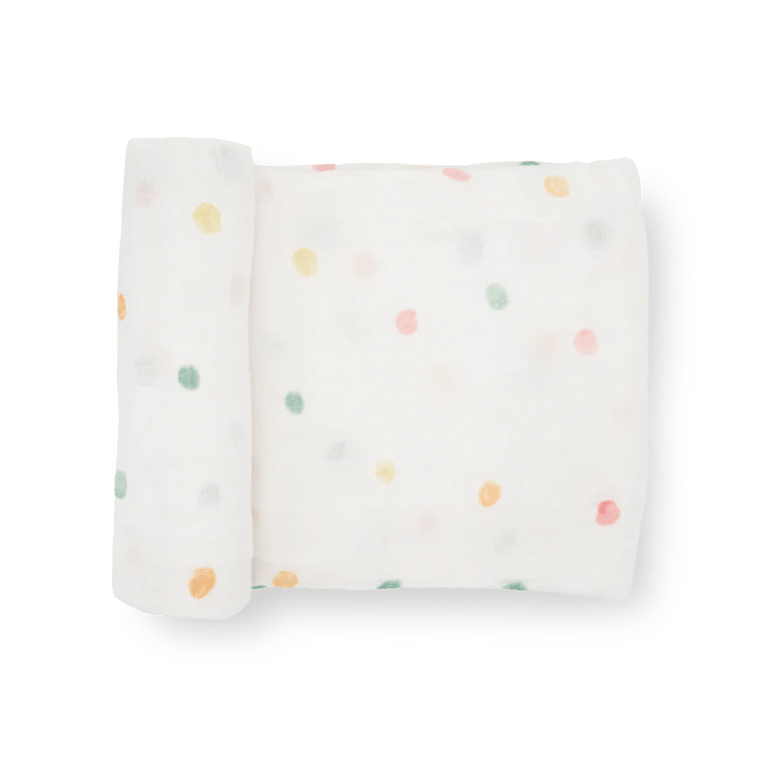 Cotton Muslin Swaddle Blanket - Party Dots Little Unicorn Lil Tulips