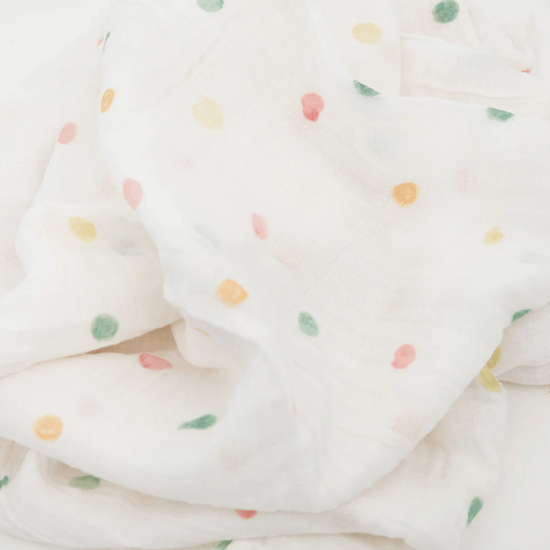 Cotton Muslin Swaddle Blanket - Party Dots Little Unicorn Lil Tulips