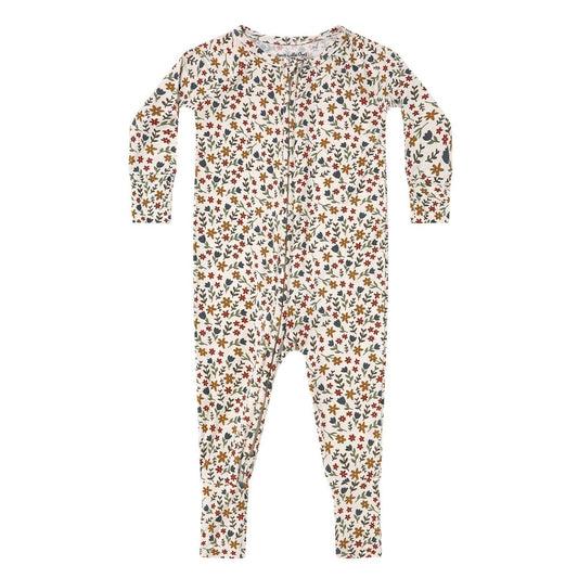 Cream Floral V2 Zip Romper Brave Little Ones Lil Tulips