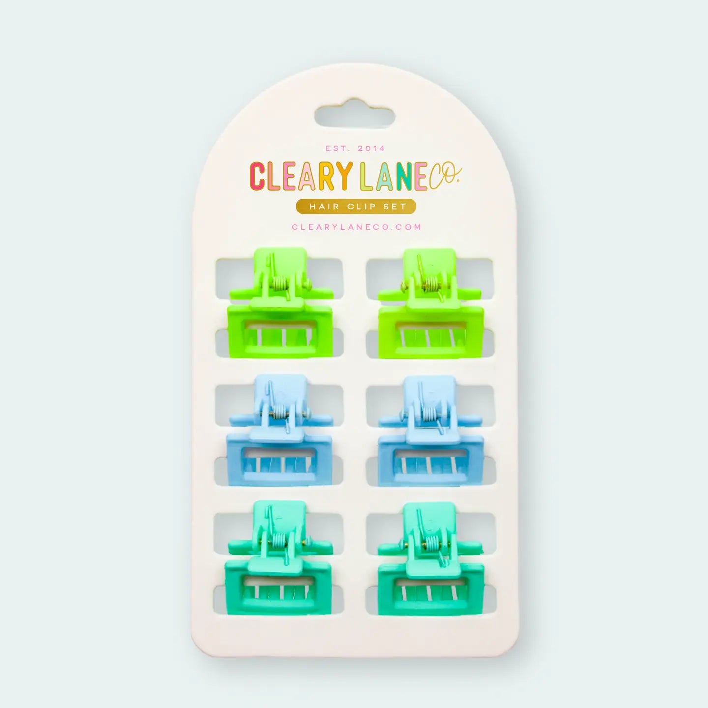 Mini Hair Clip Set | Blue & Green