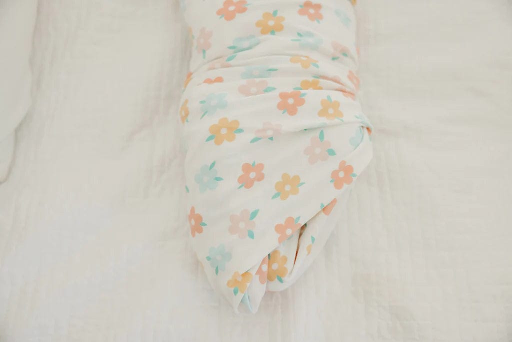 Daisy Knit Swaddle Blanket Copper Pearl Lil Tulips