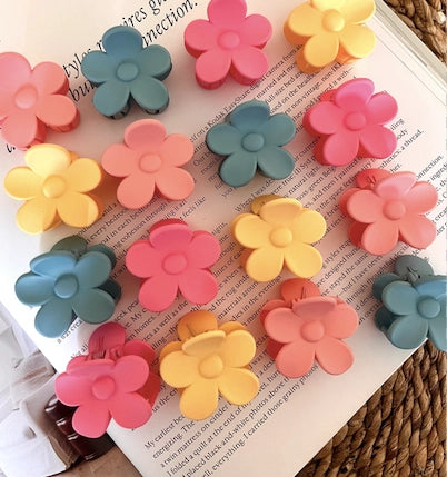 Small Pastel Flower Hair Claw Clips