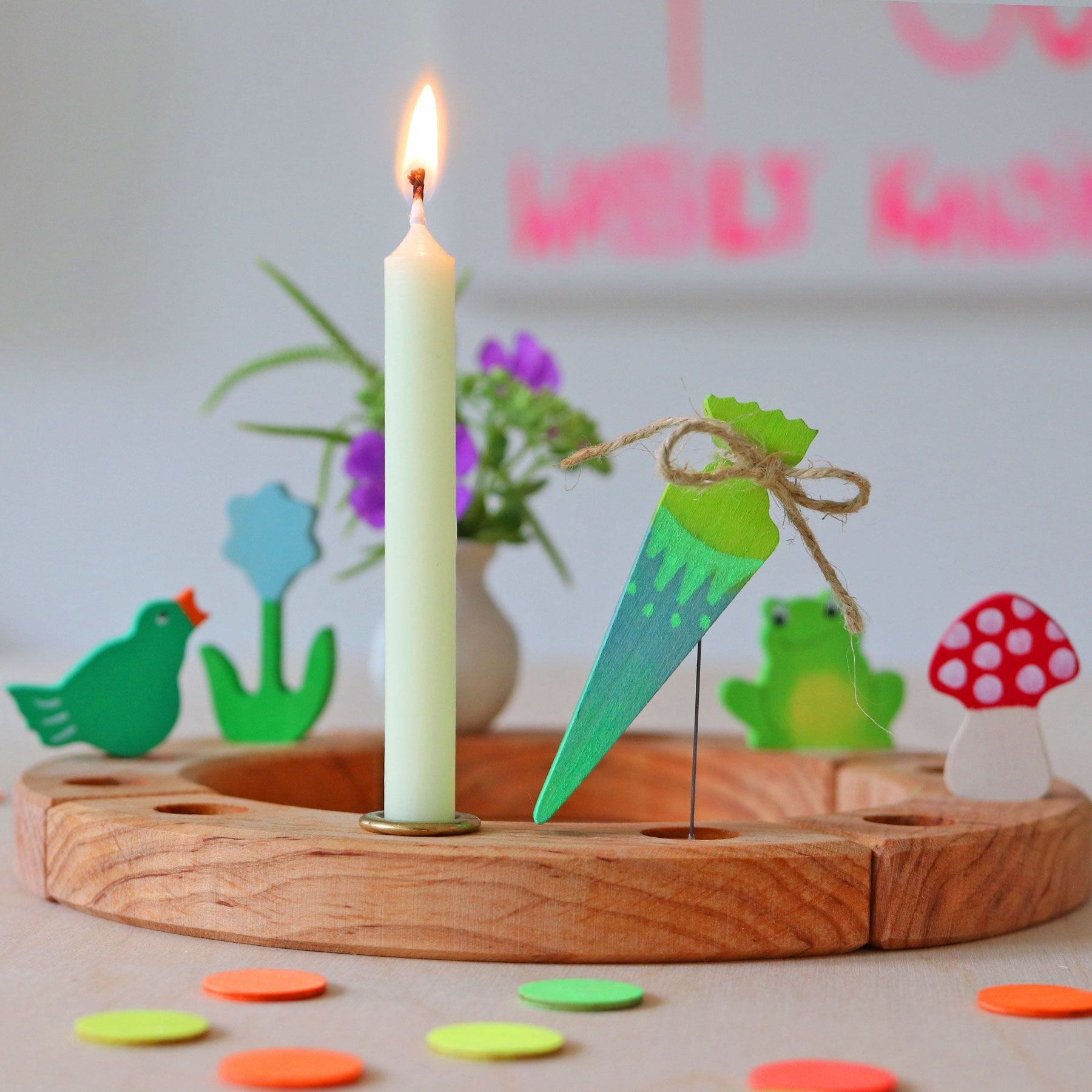 Decorative Figure Neon Green School Cone Grimm's Lil Tulips