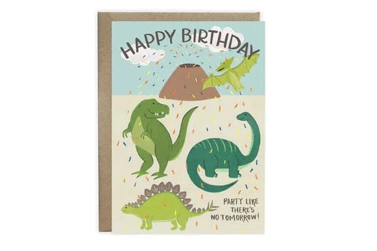 Dinosaur - Birthday Card LoveLight Paper Lil Tulips