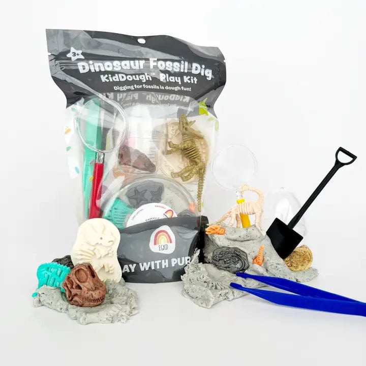 Dinosaur Fossil Dig (Cookies & Cream) Kiddough Play Kit Earth Grown KidDoughs Lil Tulips