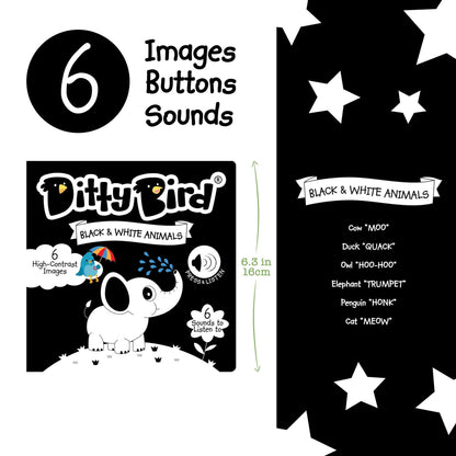 Ditty Bird Baby Sound Book: Black & White Animals Ditty Bird Book Lil Tulips