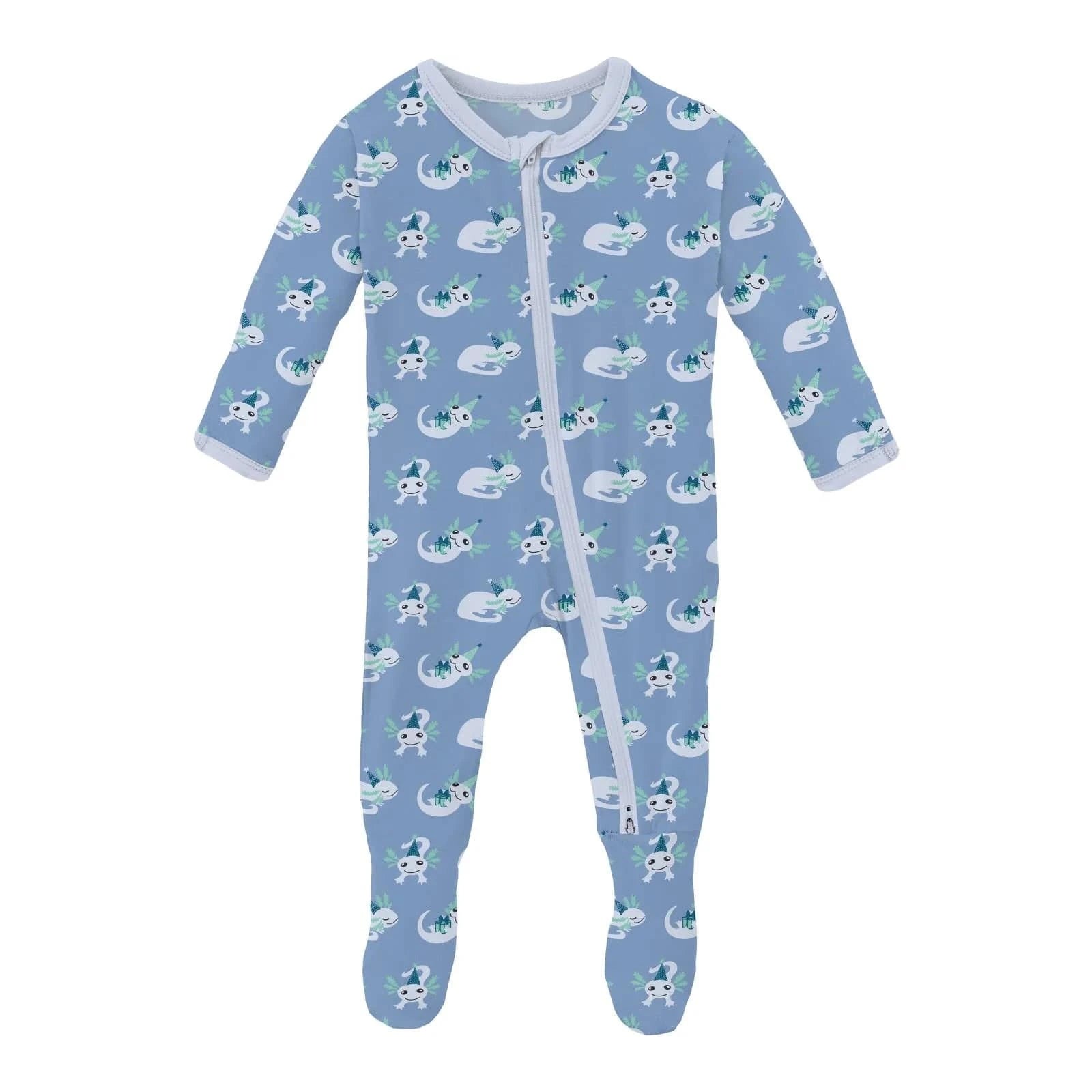 Dream Blue Axolotl Footie Zipper KicKee Pants Final Sale Lil Tulips