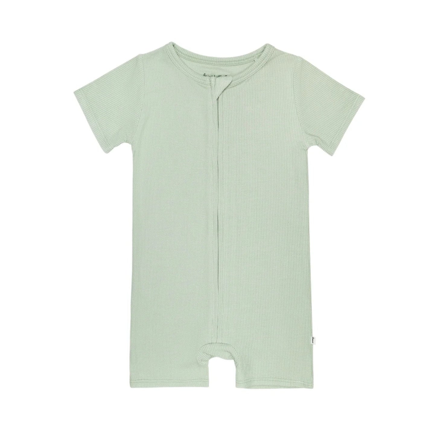 Dusty Sage Small Ribbed Summer Zip Romper Brave Little Ones Lil Tulips