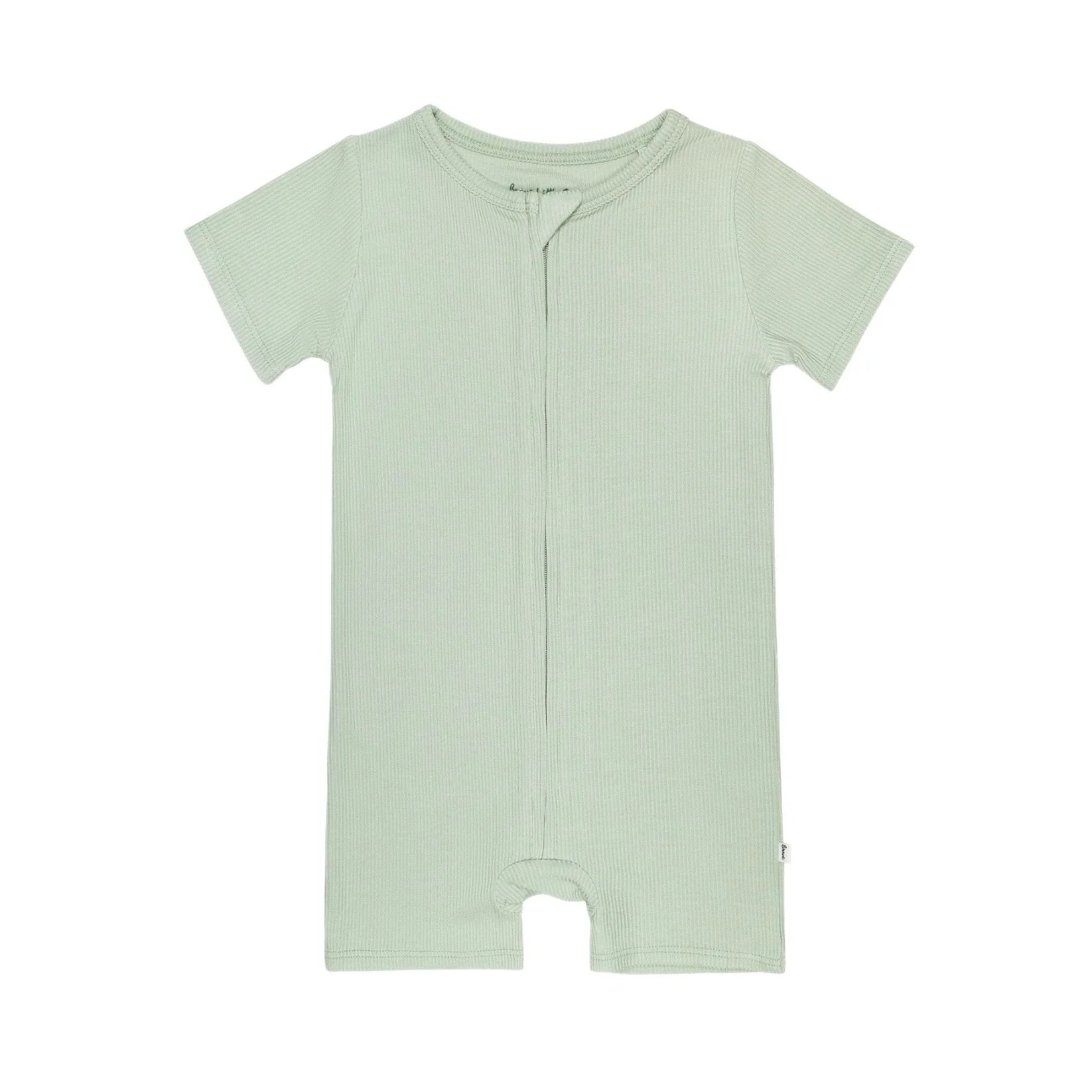 Dusty Sage Small Ribbed Summer Zip Romper Brave Little Ones Lil Tulips