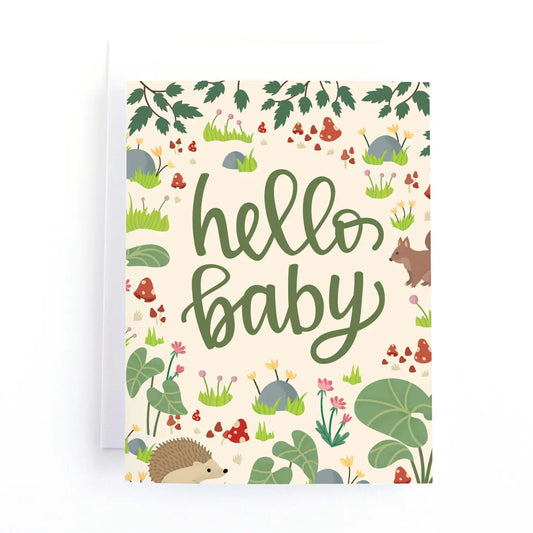 Hello Baby- Woodland Forest Baby Shower Card