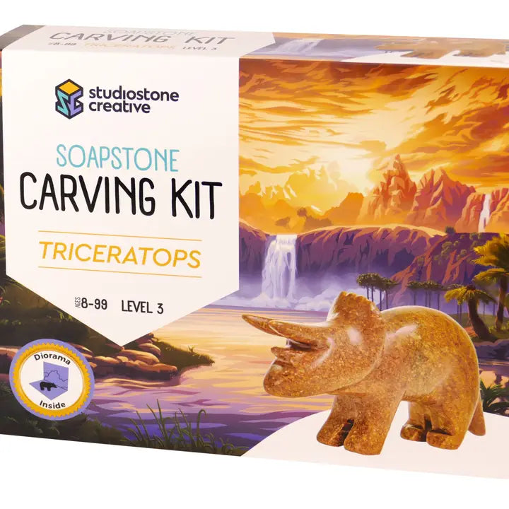 Triceratops Soapstone Carving Kit