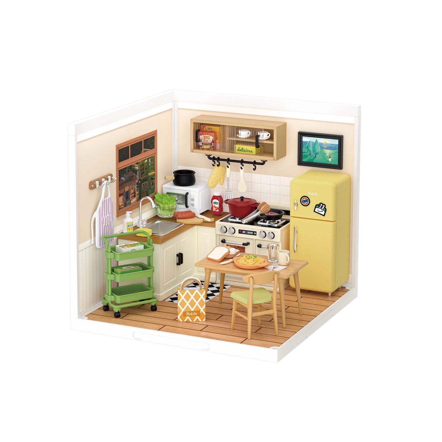 Diy Miniature House Kit: Happy Meals Kitchen