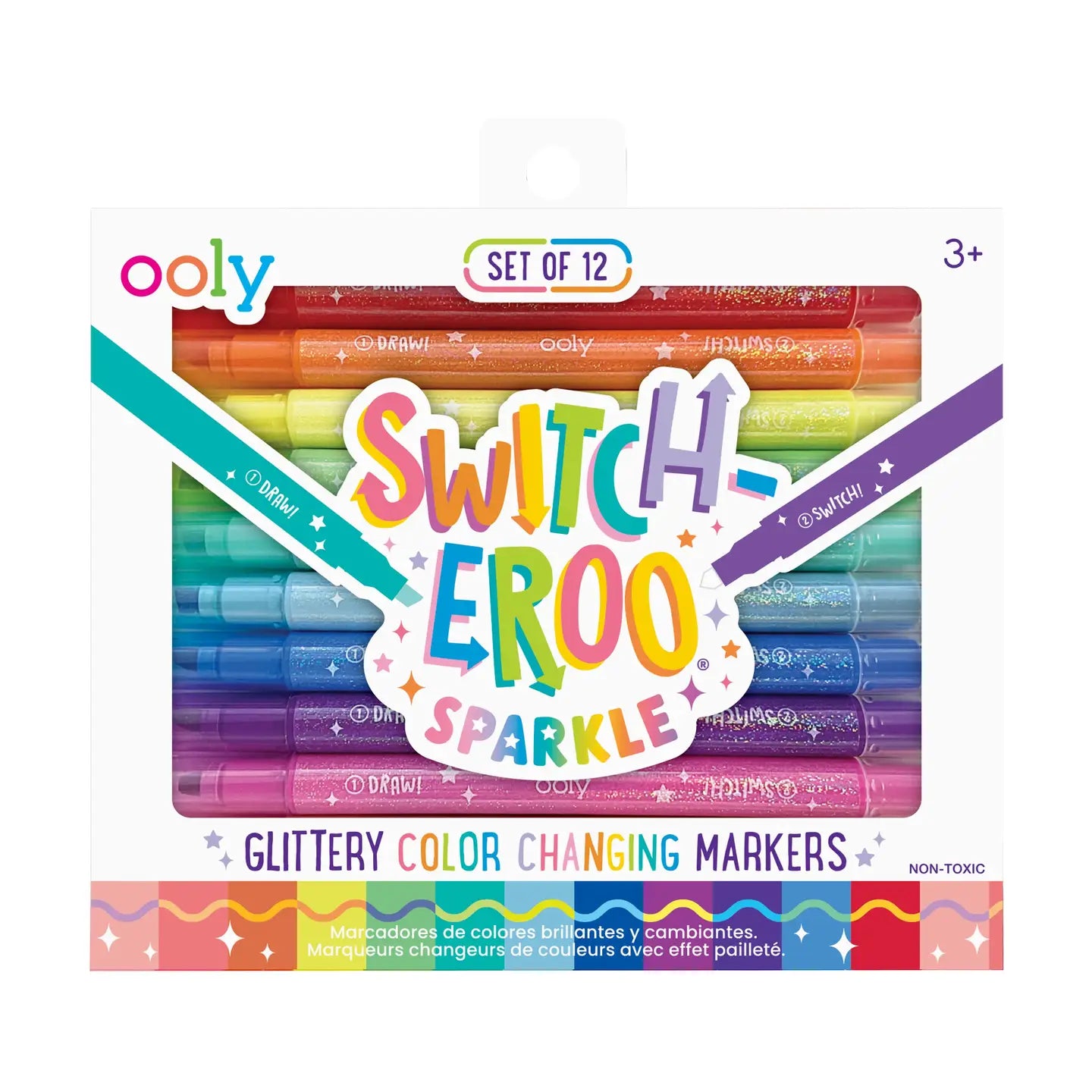 Switch-Eroo Sparkle Glittery Color Changing Markers- 12 Pc