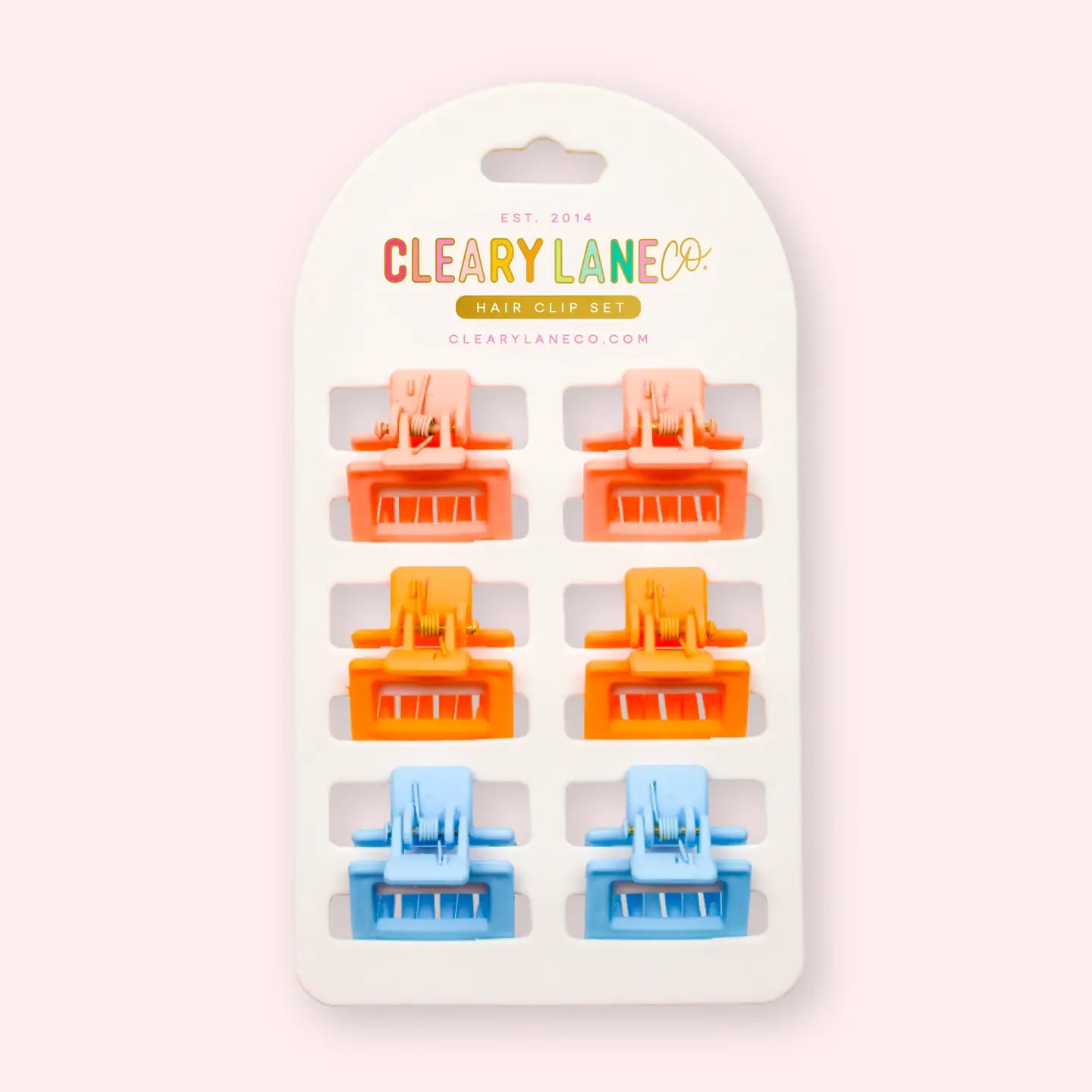 Mini Hair Clip Set | Orange & Blue