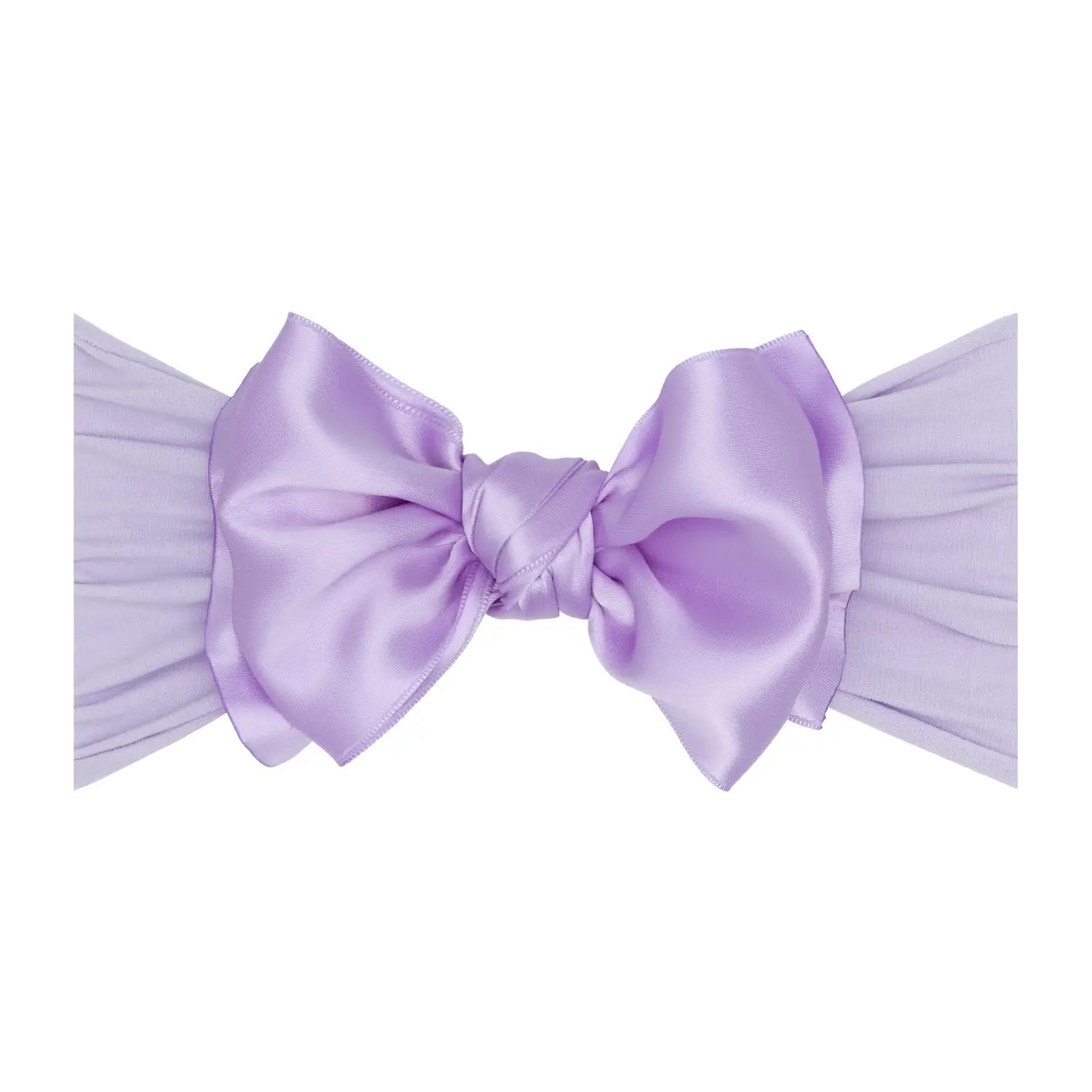 Baby Bling - Nylon Headband with Satin Bow-Light Orchid