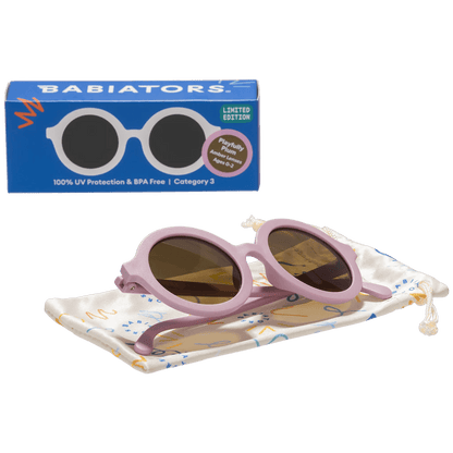 Euro Round Playfully Plum Kids Sunglasses with Amber Lens Babiators Lil Tulips