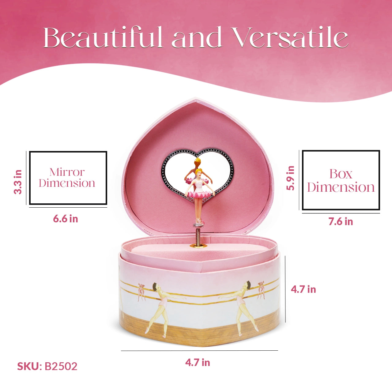 Ballerina Heart-Shaped Jewelry Box