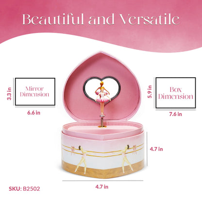 Ballerina Heart-Shaped Jewelry Box