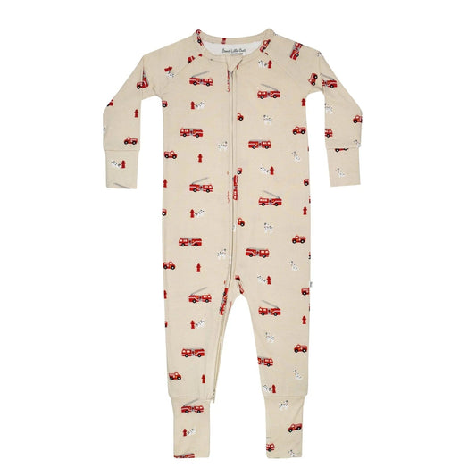 Firetrucks Zip Romper Brave Little Ones Lil Tulips