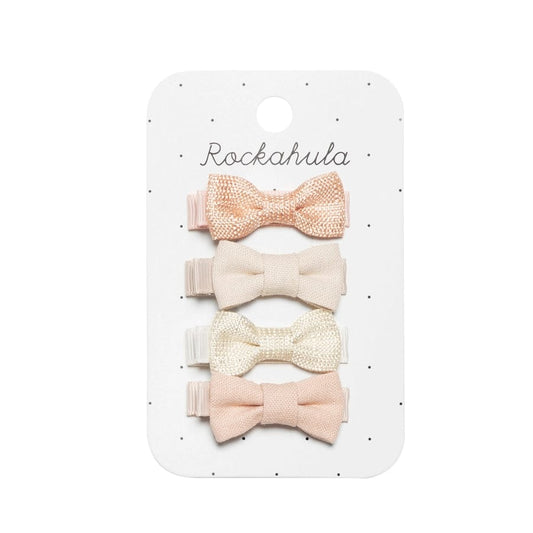 Flora Linen Mini Bow Clips Set Rockahula Kids Lil Tulips