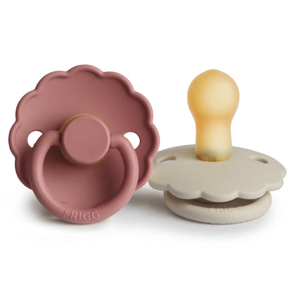 FRIGG Daisy Natural Rubber Baby Pacifier (Powder Blush / Cream) Frigg Pacifiers & Teethers Lil Tulips