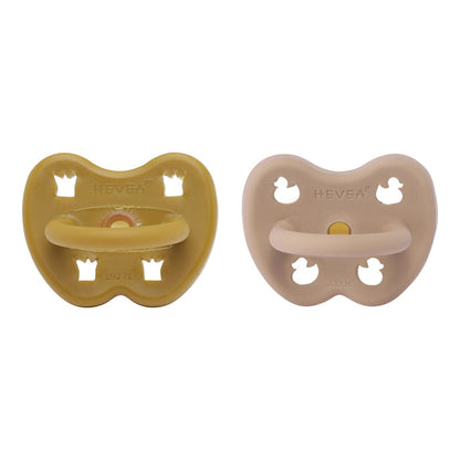 Golden Honey & Tan Beige Orthodontic Pacifier 2 Pack (3-36 Months) Hevea Hevea Lil Tulips