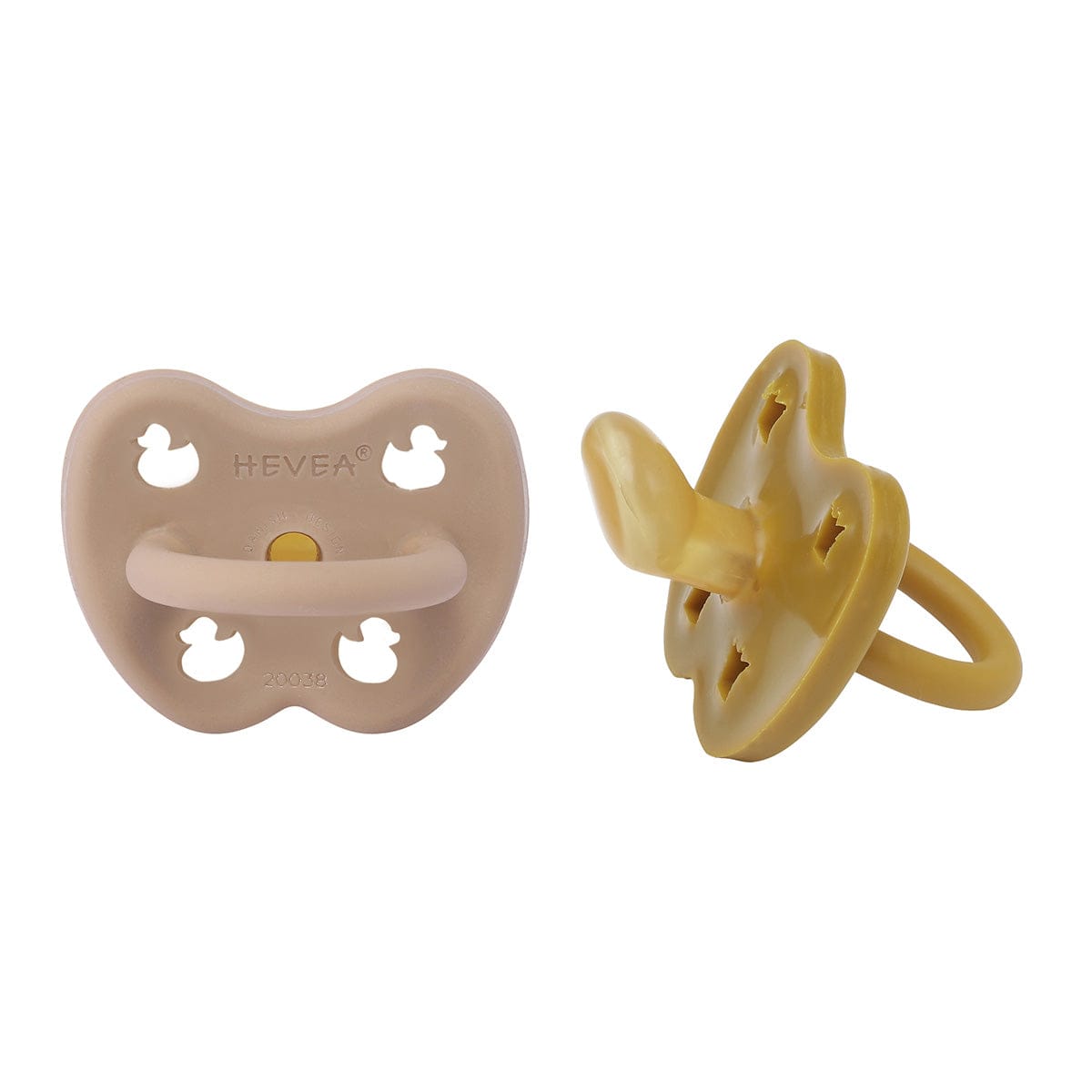 Golden Honey & Tan Beige Orthodontic Pacifier 2 Pack (3-36 Months) Hevea Hevea Lil Tulips