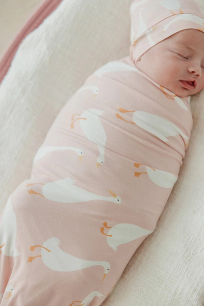 Goosie Knit Swaddle Blanket Copper Pearl Lil Tulips