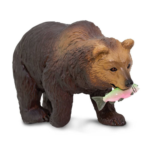 Grizzly Bear with Fish Safari Ltd Lil Tulips