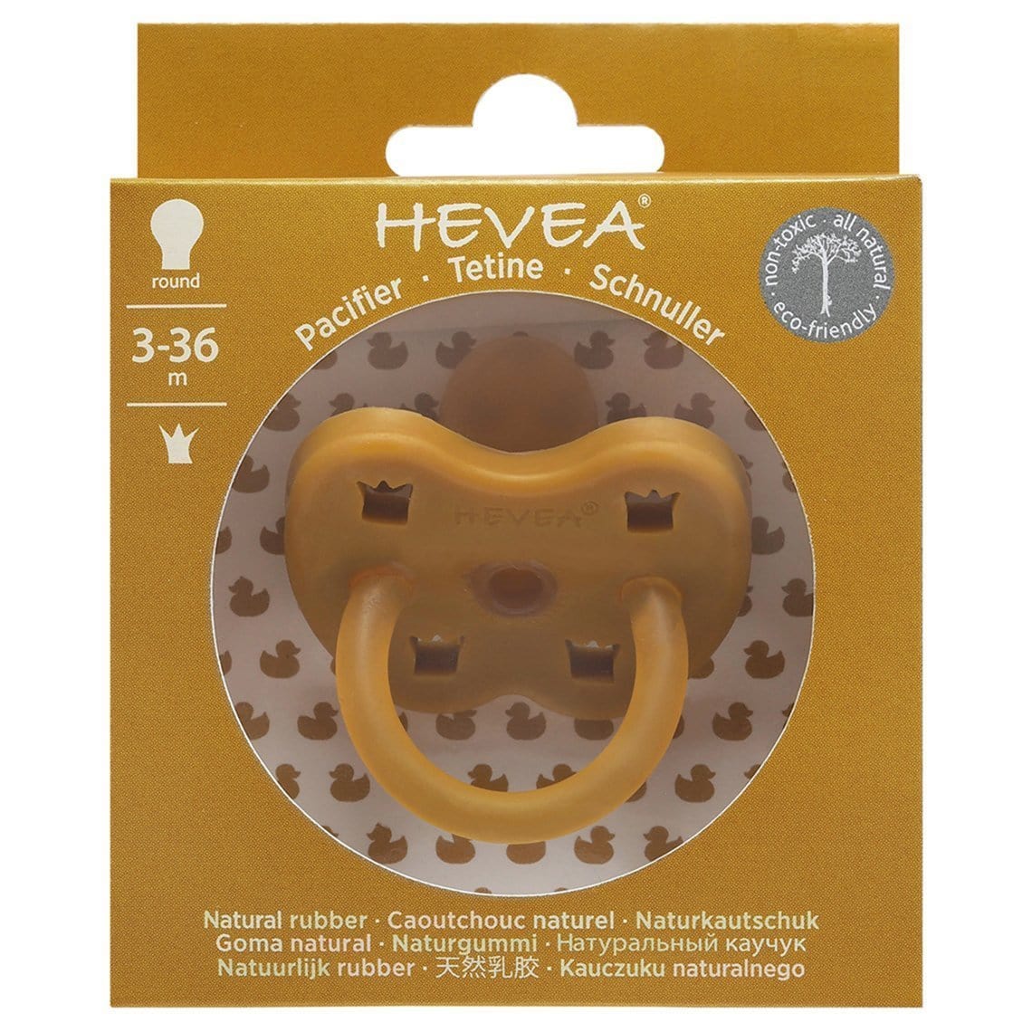 Hevea Pacifier Turmeric Orthodontic 3-36 months Hevea Pacifiers & Teethers Lil Tulips