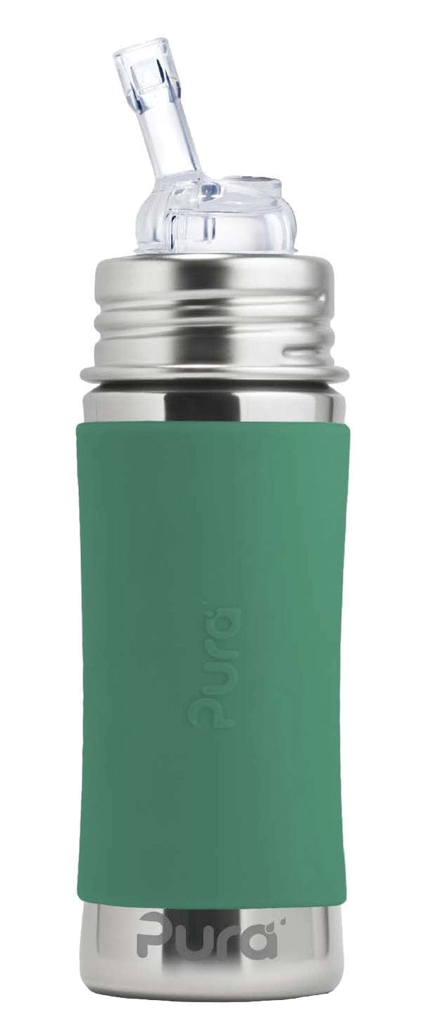 Kiki® 11oz Straw Bottle - Mint Pura Stainless Pura Stainless Lil Tulips